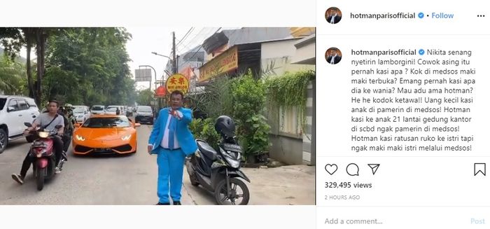 Hotman Paris sindir tingkah laku mantan suami Nikita Mirzani yang sering maki-maki di media sosial