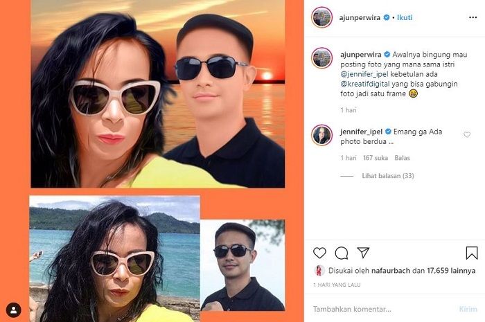 Ajun unggah foto berdua bareng sang istri, Jennifer Jill