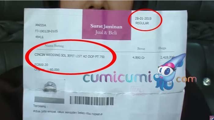 Bukti ibunda Lina menjual perhiasannya untuk dibelikan Teddy mas kawin