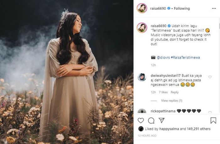 Raisa mengeluarkan single terbarunya