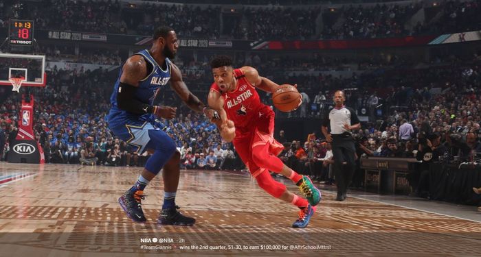 Aksi LeBron James pada laga NBA All-Star Game 2020, Senin (17/2/2020) pagi WIB