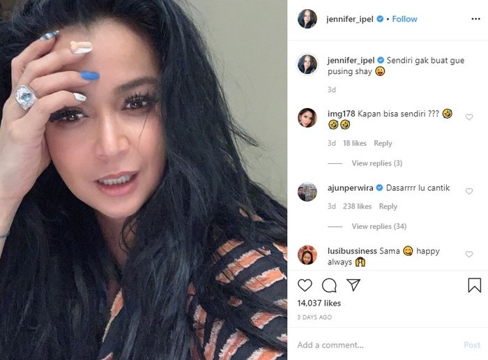 Jennifer Jill isyaratkan rumah tangganya dengan Ajun Perwira bermasalah
