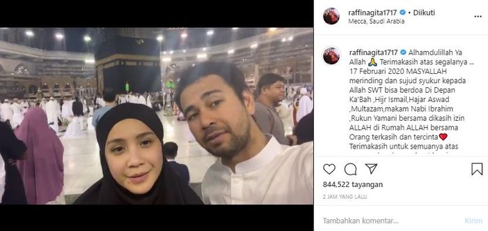 Raffi Ahmad dan Nagita Slavina rayakan ulang tahun secara bersamaan di depan Ka'bah