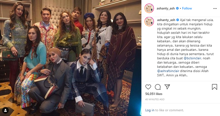 Unggahan Ashanty saat Ashraf Sinclair berpulang