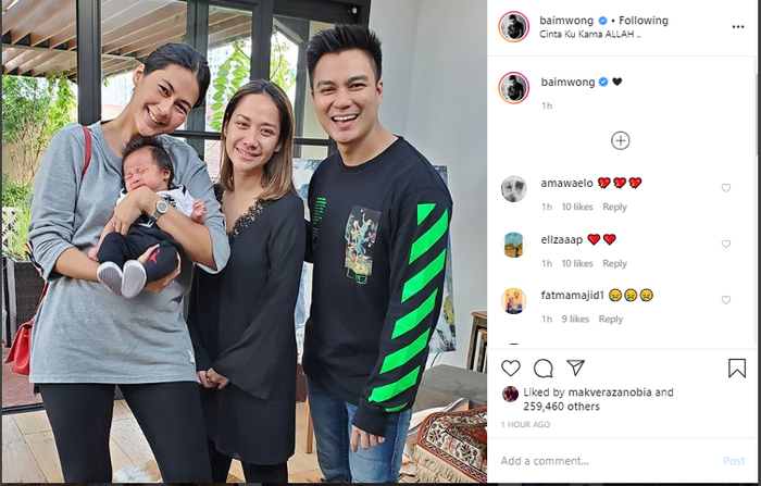 Postingan Baim Wong saat takziah ke rumah BCL.