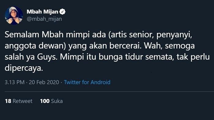 Ramalan Mbah Mijan soal perceraian artis