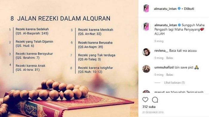 Unggahan Almaratu Intan, istri Caesar YKS