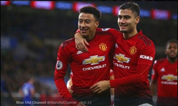 Dua pemain Manchester United yang kabarnya akan dilepas pada bursa transfer musim panas 2020, Jesse Lingard (Kiri) dan Andreas Pereira