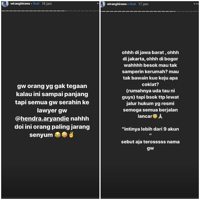 Wirang Birawa ngamuk pada warganet yang nyinyir