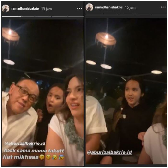 Aburizal Bakrie dan Nia Ramadhani saat lihat tingkah Mikhayla Zalindra Bakrie