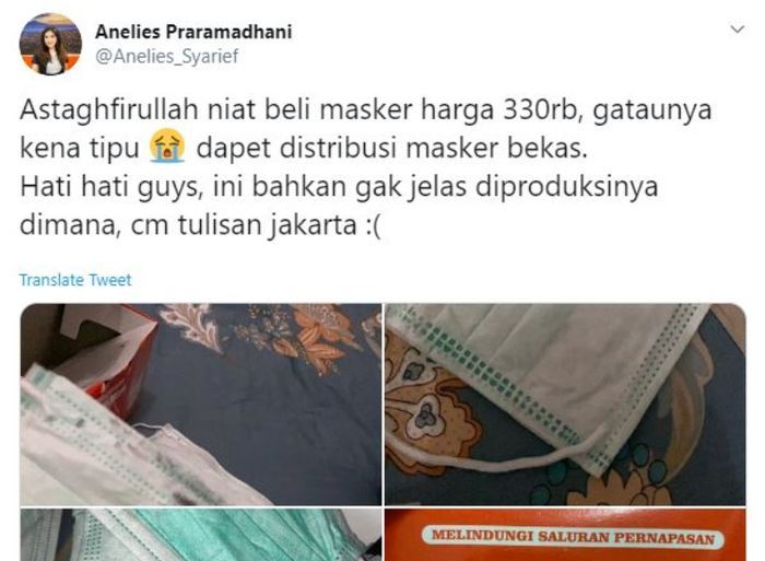 Unggahan Twitter Anelies