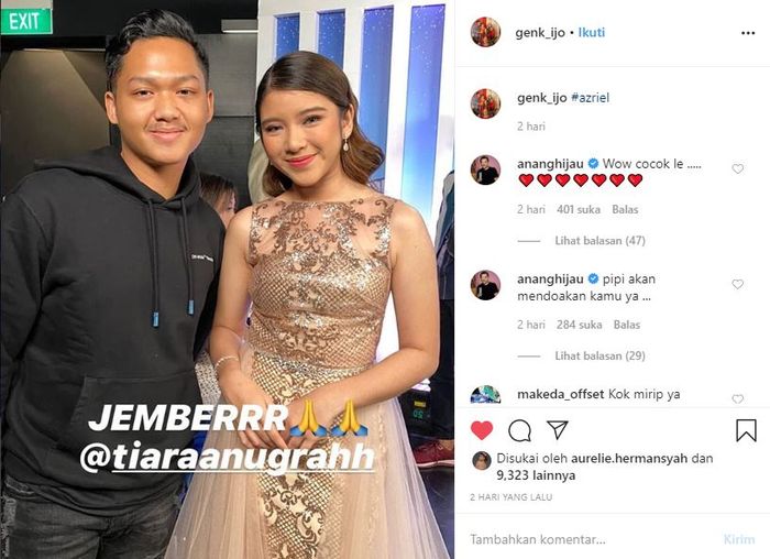 Anang Hermansyah menyetujui Azriel Hermansyah untuk mendekati Tiara Idol