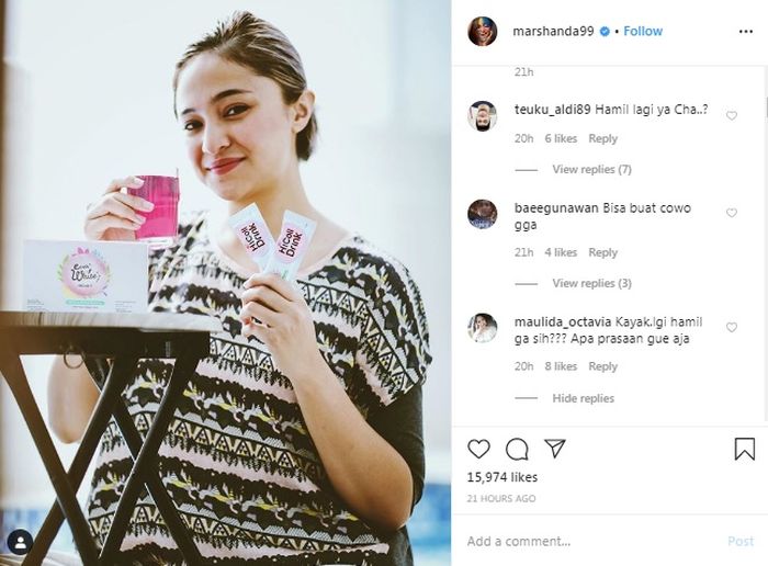 Foto Endorse Marshanda Pakai Baju Longgar Bikin Netizen Salfok: Hamil Lagi Ya?