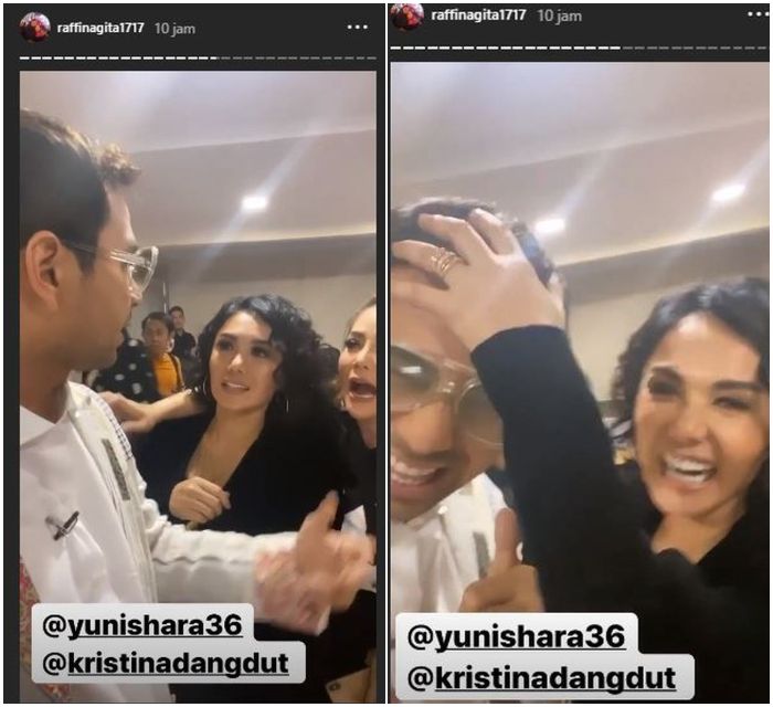 Ekspresi gemas Yuni Shara hingga mengacak-acak rambut Raffi Ahmad.