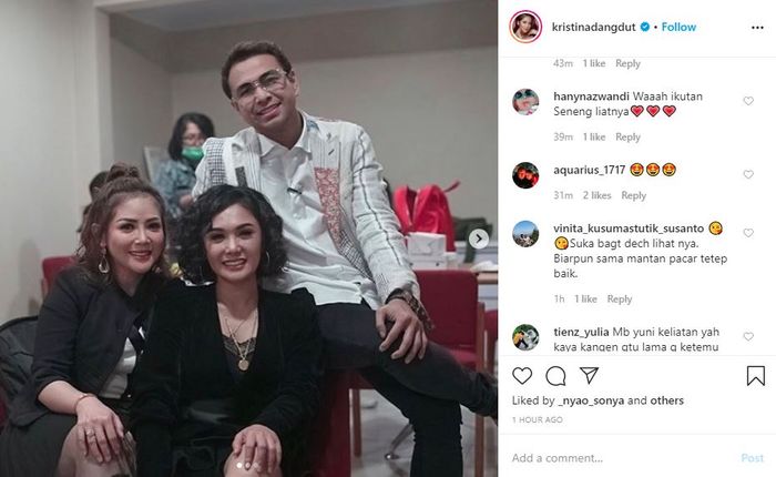 Komentar netizen yang merasa senang atas pertemuan Yuni Shara dan Raffi Ahmad