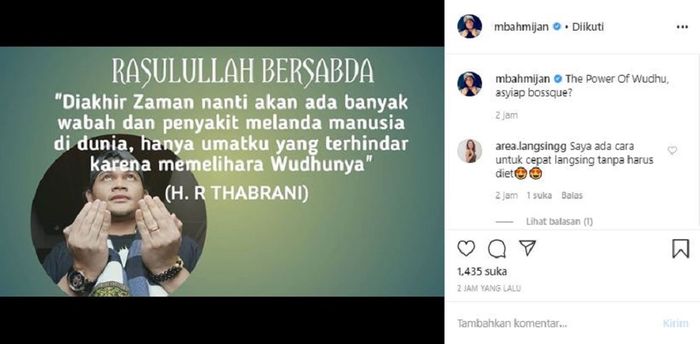 Unggahan Mbah Mijan soal akhir  zaman