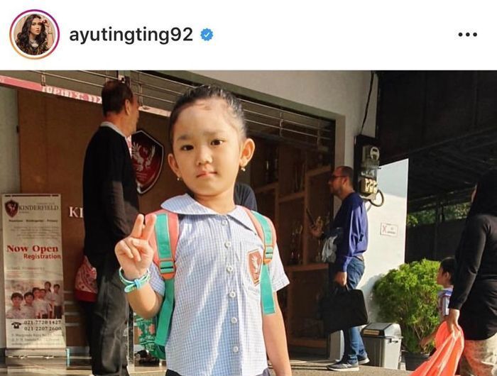 Tangkap layar Bilqis bersekolah di TK Kinderfield Depok