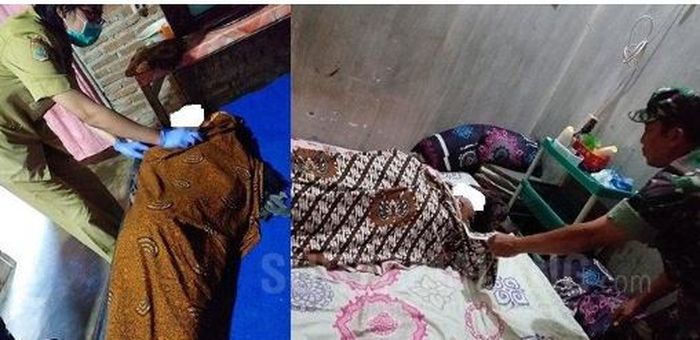 Jenazah psutri yang diduga bunuh diri bersama.