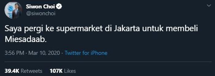 cuitan Siwon di akun twitternya