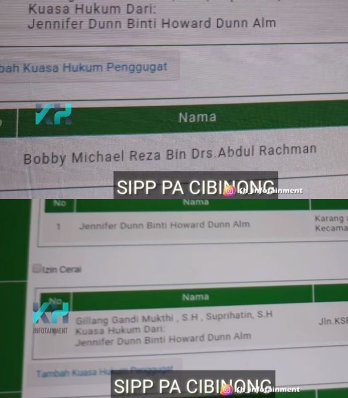 Jennifer Dunn baru saja mendaftarkan gugatan cerai pada Bobby Michael Reza.