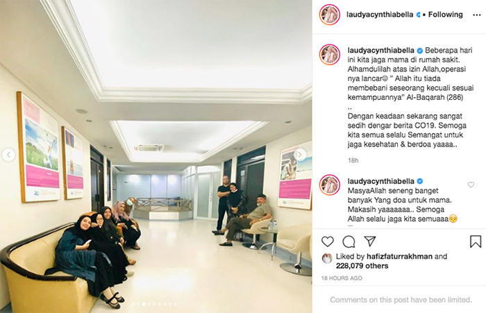 Ibunda Laudya Bella masuk RS