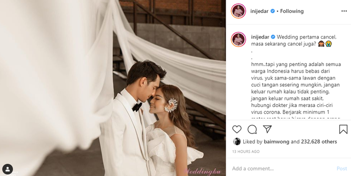 Rencana pernikahan Jessica Iskandar dan Richard Kyle sempat terganggu karena mewabahnya virus corona di seluruh dunia.