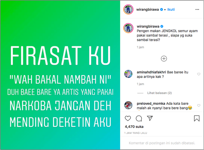 Firasat Wirang Birawa terkait artis yang akan menyusul Vanessa Angel