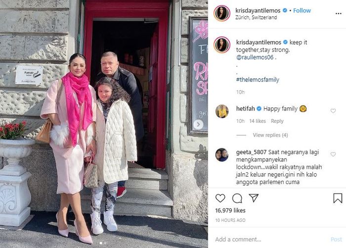 Krisdayanti dan keluarga liburan ke Eropa saat wabah virus corona mendunia