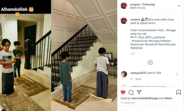 Noah Sinclair saat pimpin solat saudaranya