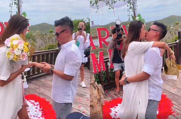 Suasana romantis acara lamaran Atries Angel dan Eric Saputra di Raja Ampat