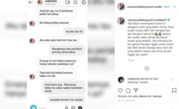 Postingan Kekeyi.