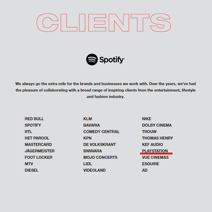 List of clients working with BAAS, Sony Interactive Entertainment Benelux's PR agency based in Amsterdam.