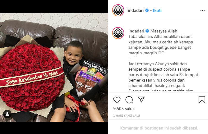 Indadari jadi suspect corona