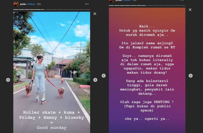 Prisia Wulansari Nasution lakukan kegiatan olahraga di luar rumah