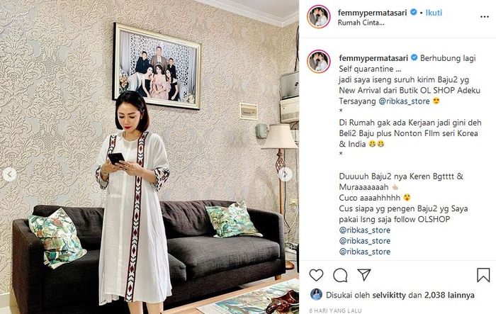 Jadi istri pengusaha kaya raya, Femmy Permatasari kerap memamerkan sudut rumah mewahnya 