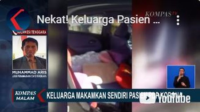 dokter Muhammad Aris, juru bicara penangna Covid-19 di <a href='https://pontianak.tribunnews.com/tag/kolaka' title='Kolaka'>Kolaka</a> Sulawesi Tenggara. Pasien PDP di dalam mobil pribadi.