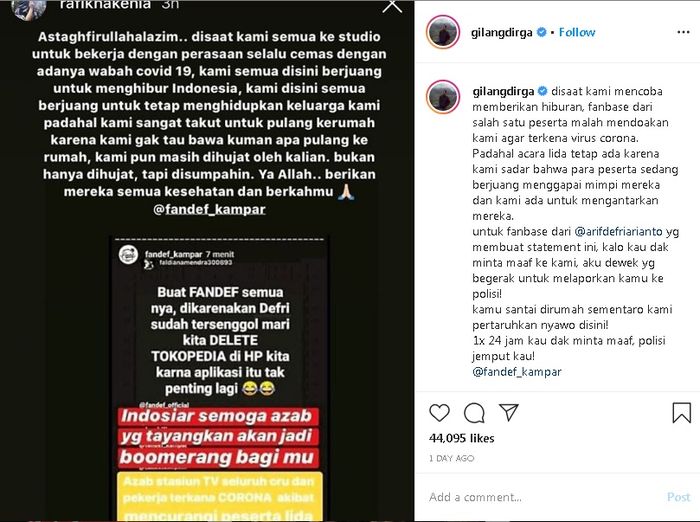 Gilang Dirga ngamuk
