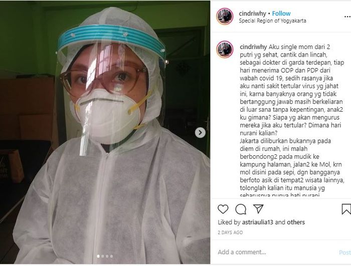 Postingan istri mendiang Bani Seventeen