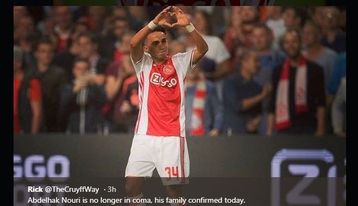 Abdelhak Nouri saat memperkuat Ajax Amsterdam.