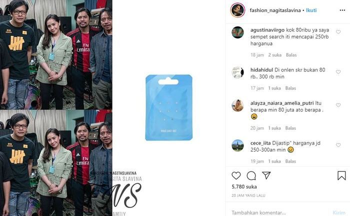 Kalung antivirus keluaran Jepang yang dikenakan Nagita Slavina
