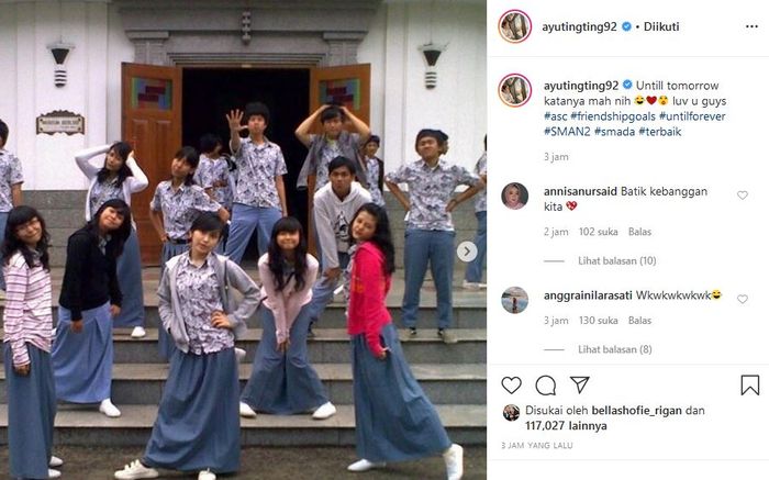 Ayu Ting Ting unggah foto ketika masih SMA