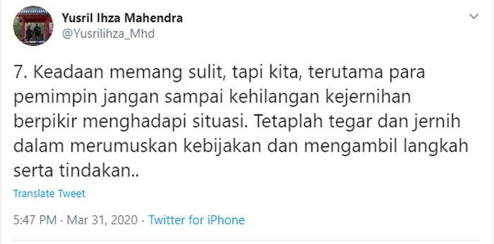 Unggahan Yusril Ihza Mahendra