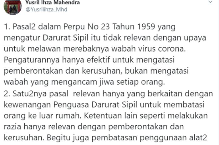 Unggahan Yusril Ihza Mahendra