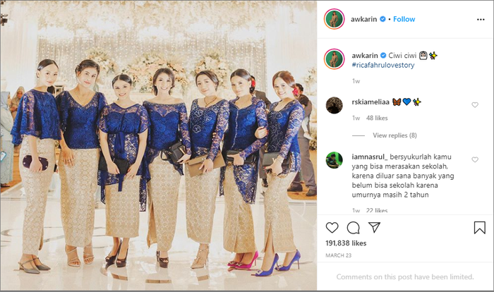 Awkarin di pernikahan Rica