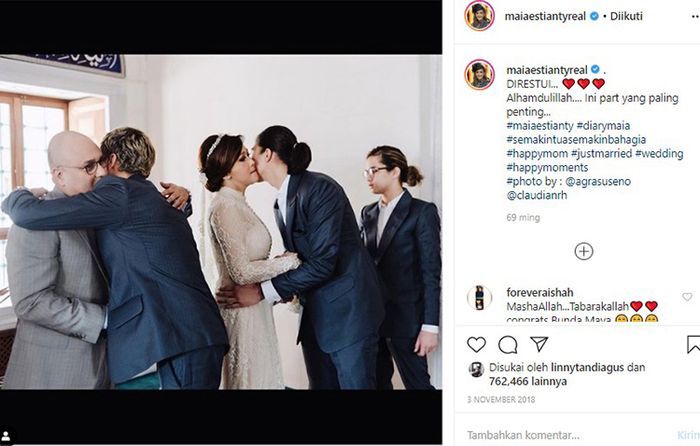 Foto pernikahan Maia Estianty dan Irwan Mussry.