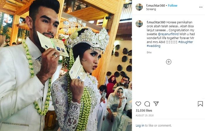 Instagram @f.muchtar360Potret pernikahan Raya Kitty dan Abid Zia