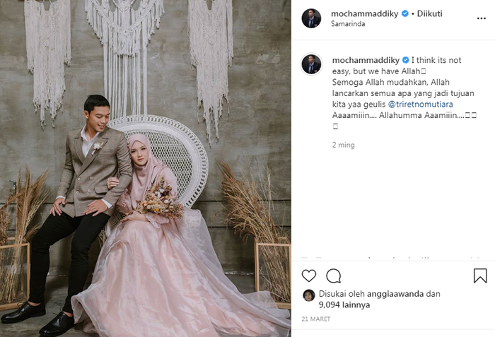 Foto pre wedding Mochammad Dicky dengan calon istri