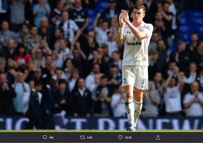 Gareth Bale saat masih berseragam Tottenham Hotspur.
