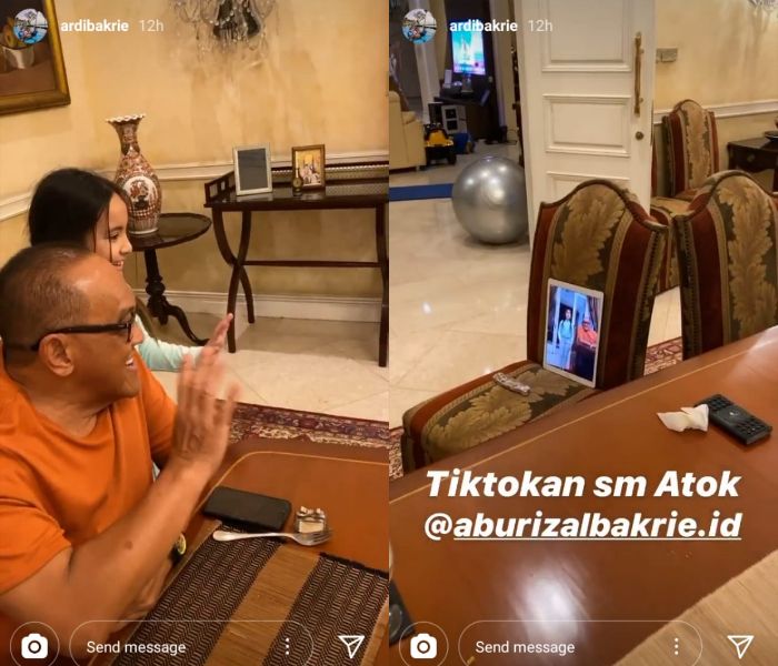 Aburizal Bakrie asyik main TikTok bersama putri Nia Ramadhani, Mikhayla