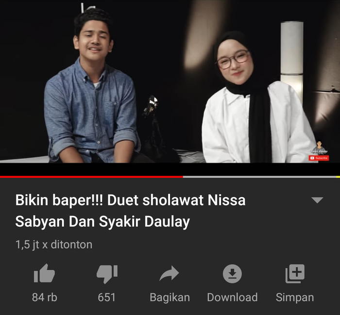 Syakir Daulay dan <a href='https://style.tribunnews.com/tag/nissa-sabyan' title='Nissa Sabyan'>Nissa Sabyan</a> duet sholawat.